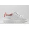 AMQ White &amp; Rose Studded Oversized Sneakers