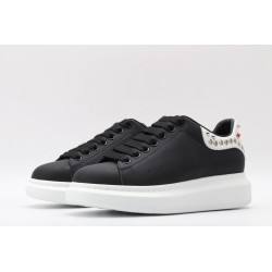 AMQ Black Studded Logo Oversized Sneakers