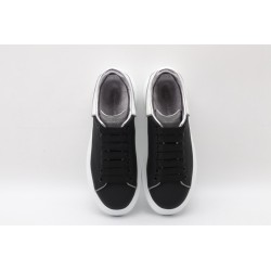 AMQ oversized black sneakers with white heel