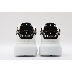 AMQ White Studded Logo Oversized Sneakers