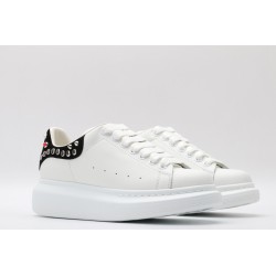 AMQ White Studded Logo Oversized Sneakers