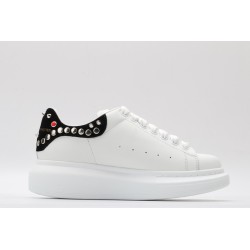 AMQ White Studded Logo Oversized Sneakers