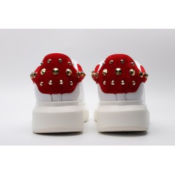 AMQ White Studded Logo Oversized Sneakers