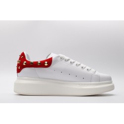 AMQ White Studded Logo Oversized Sneakers