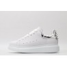 White calf leather lace-up sneaker with siL*Ver-finished hammered stud