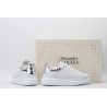 White calf leather lace-up sneaker with siL*Ver-finished hammered stud