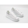 White calf leather lace-up sneaker with siL*Ver-finished hammered stud