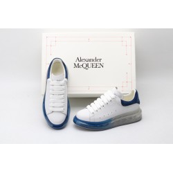 AMQ white oversized sneakers with blue heels