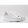 White calf leather lace-up sneaker with siL*Ver-finished hammered stud