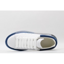 AMQ white oversized sneakers with blue heels