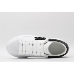 AMQ white oversized sneakers with black heel