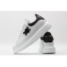 AMQ white oversized sneakers with black heel