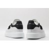 AMQ white oversized sneakers with black heel