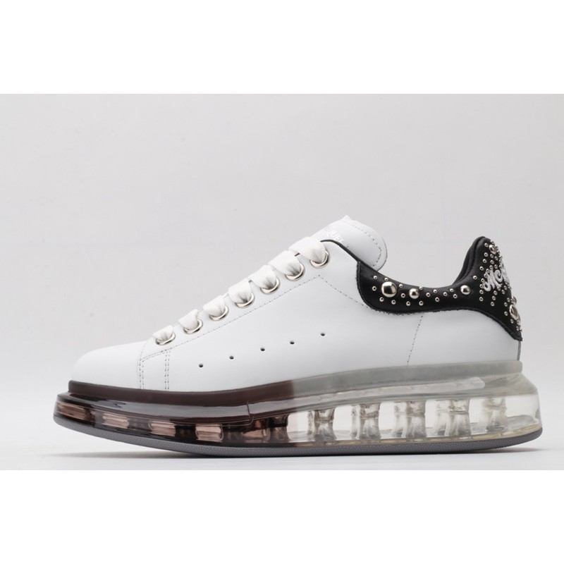 AMQ White Studded Logo Oversized Sneakers