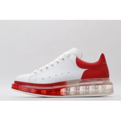 AMQ white oversized sneakers with red heel