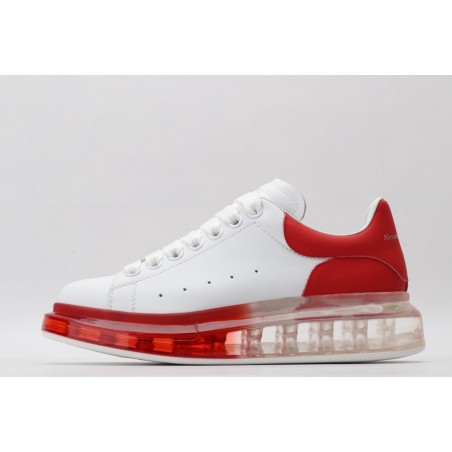 AMQ white oversized sneakers with red heel