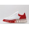 AMQ white oversized sneakers with red heel