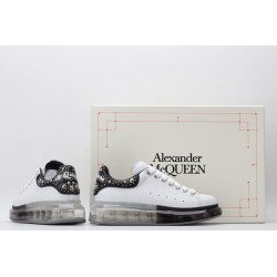 AMQ White Studded Logo Oversized Sneakers