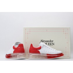 AMQ white oversized sneakers with red heel