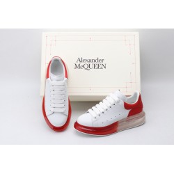 AMQ white oversized sneakers with red heel