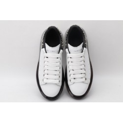 AMQ White Studded Logo Oversized Sneakers