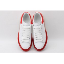 AMQ white oversized sneakers with red heel