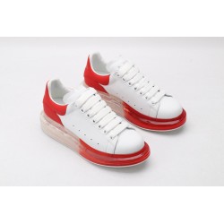 AMQ white oversized sneakers with red heel