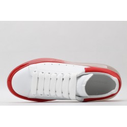 AMQ white oversized sneakers with red heel