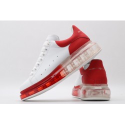 AMQ white oversized sneakers with red heel