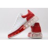 AMQ white oversized sneakers with red heel