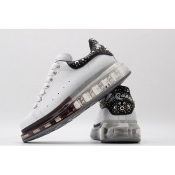 AMQ White Studded Logo Oversized Sneakers