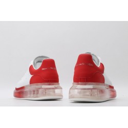 AMQ white oversized sneakers with red heel