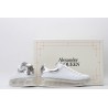 AMQ white oversized sneakers with siL*Ver heel