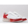 AMQ white oversized sneakers with red heel