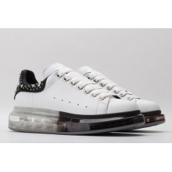 AMQ White Studded Logo Oversized Sneakers