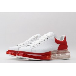 AMQ white oversized sneakers with red heel