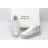 AMQ white oversized sneakers with siL*Ver heel