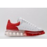 AMQ white oversized sneakers with red heel