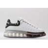 AMQ White Studded Logo Oversized Sneakers