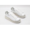 AMQ white oversized sneakers with siL*Ver heel