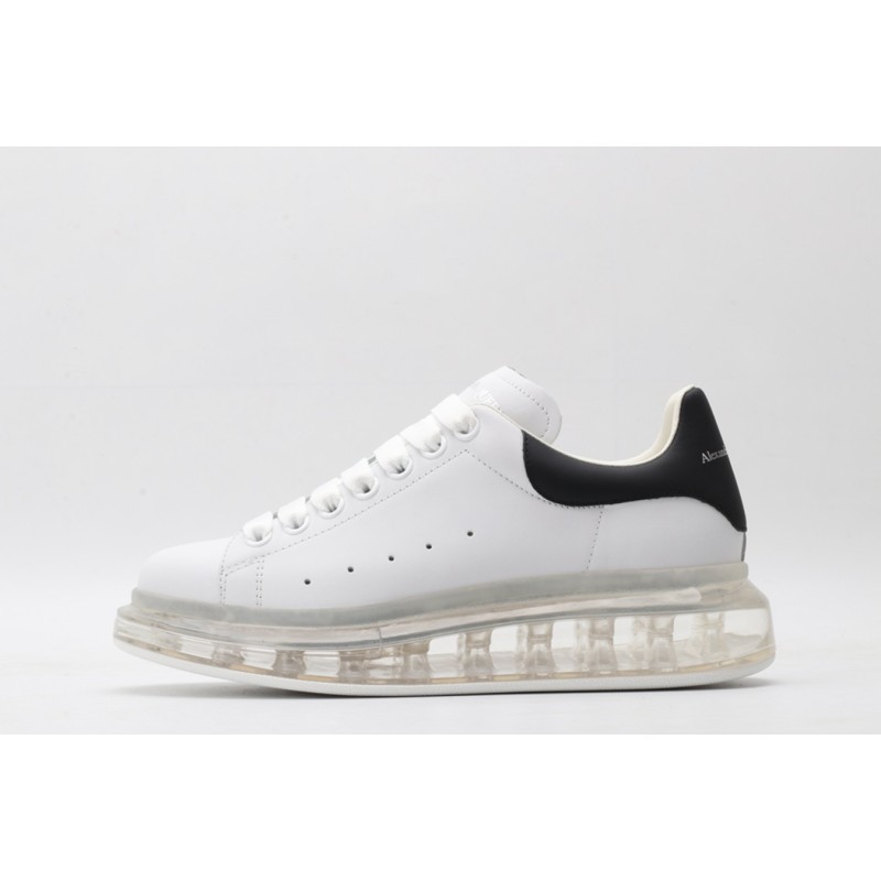 AMQ white oversized sneakers with black heel