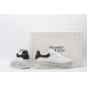 AMQ white oversized sneakers with black heel