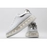 AMQ white oversized sneakers with siL*Ver heel