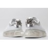 AMQ white oversized sneakers with siL*Ver heel