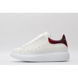 AMQ White &amp; Red Python Oversized Sneakers