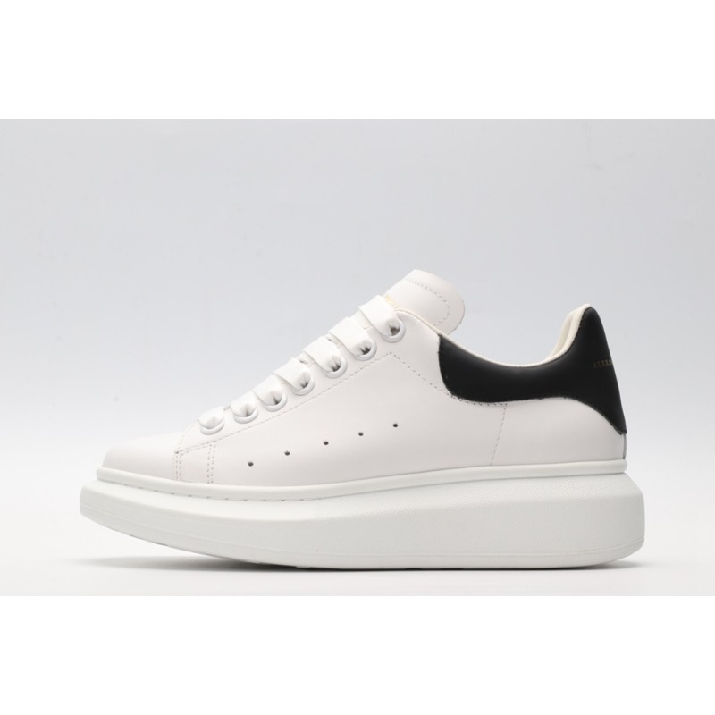 AMQ white oversized sneakers with black heel