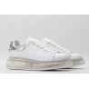 AMQ white oversized sneakers with siL*Ver heel