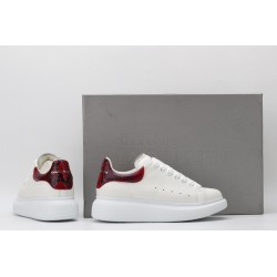 AMQ White &amp; Red Python Oversized Sneakers