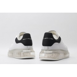 AMQ white oversized sneakers with black heel