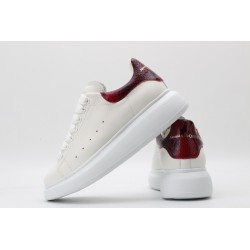 AMQ White &amp; Red Python Oversized Sneakers